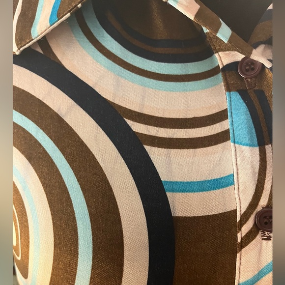 Vintage CARABELLA Collection Psychedelic 70’s style Disco Button-Up Blouse - Picture 9 of 12